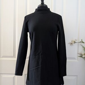 Black Turtleneck Long Sleeve Top
